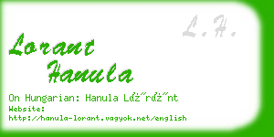 lorant hanula business card
